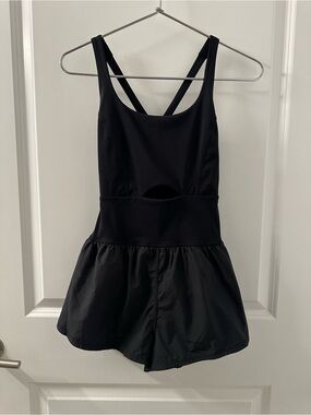 Free People Movement Righteous Runsie Romper | Black | S